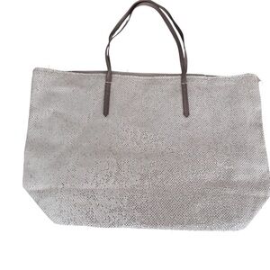 H & M Elegant Light Peach/Silver Tote Bag